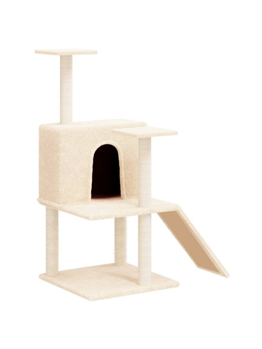 Škrabadlo pro kočky se sisalovými sloupky krémové 109 cm