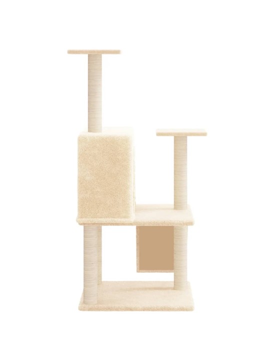 Škrabadlo pro kočky se sisalovými sloupky krémové 109 cm