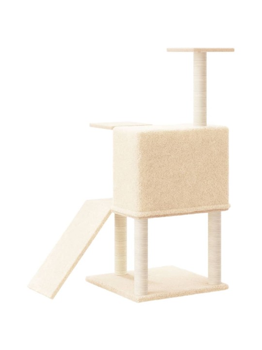 Škrabadlo pro kočky se sisalovými sloupky krémové 109 cm