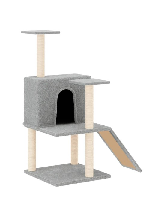 Škrabadlo pro kočky se sisalovými sloupky světle šedé 109 cm