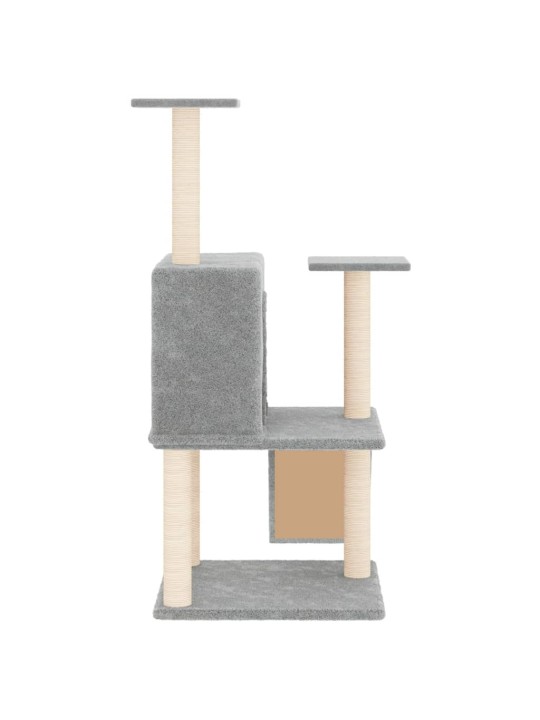 Škrabadlo pro kočky se sisalovými sloupky světle šedé 109 cm