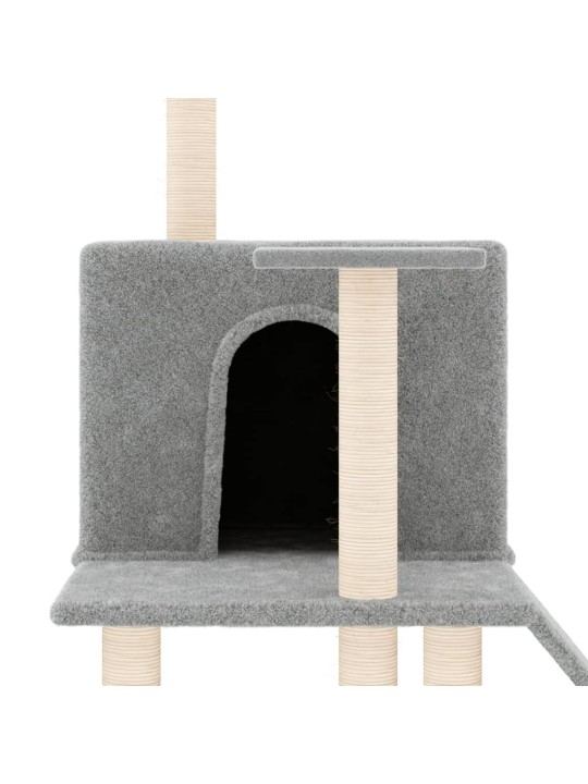 Škrabadlo pro kočky se sisalovými sloupky světle šedé 109 cm