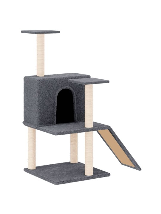 Škrabadlo pro kočky se sisalovými sloupky tmavě šedé 109 cm