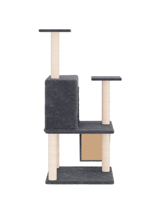 Škrabadlo pro kočky se sisalovými sloupky tmavě šedé 109 cm