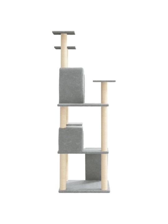 Škrabadlo pro kočky se sisalovými sloupky světle šedé 153 cm