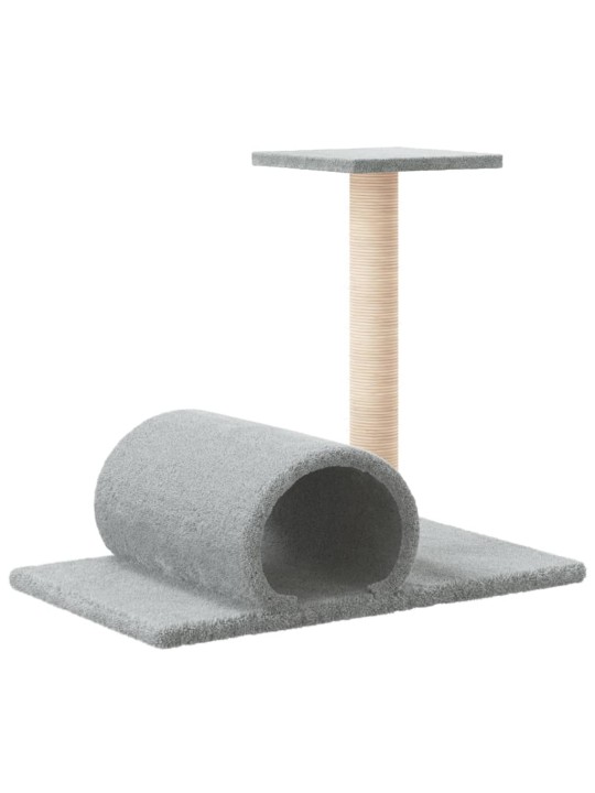 Škrabadlo pro kočky s tunelem světle šedé 60 x 34,5 x 50 cm
