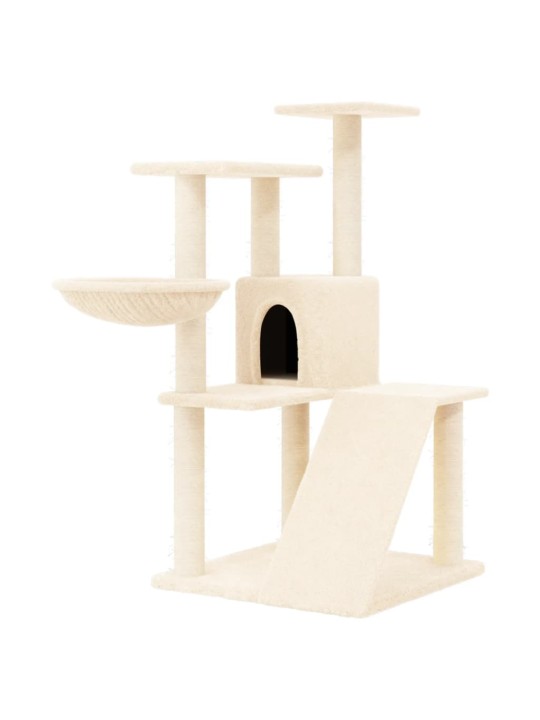 Škrabadlo pro kočky se sisalovými sloupky krémové 94 cm