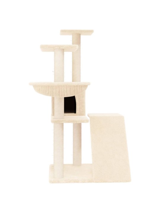 Škrabadlo pro kočky se sisalovými sloupky krémové 94 cm