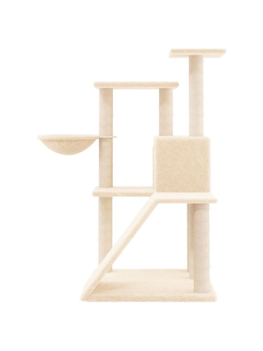 Škrabadlo pro kočky se sisalovými sloupky krémové 94 cm