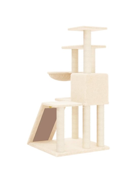 Škrabadlo pro kočky se sisalovými sloupky krémové 94 cm