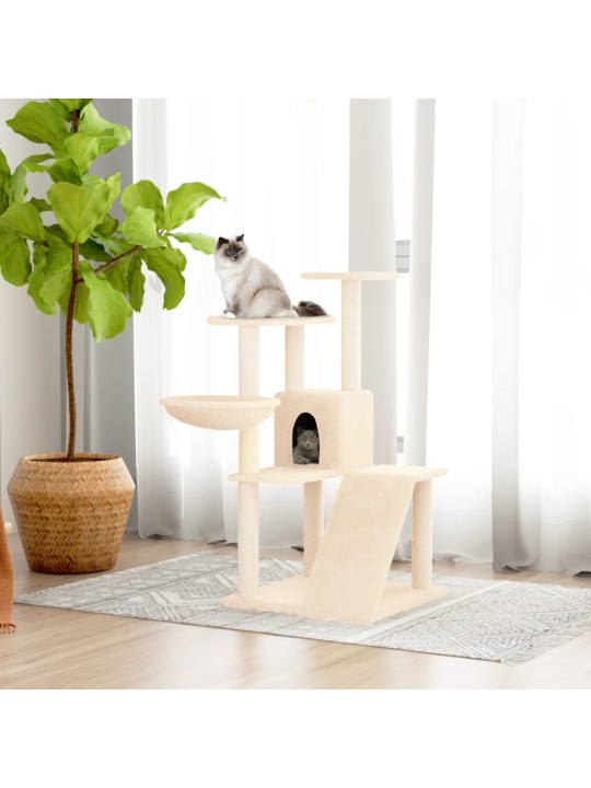 Škrabadlo pro kočky se sisalovými sloupky krémové 94 cm
