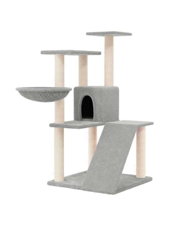 Škrabadlo pro kočky se sisalovými sloupky světle šedé 94 cm