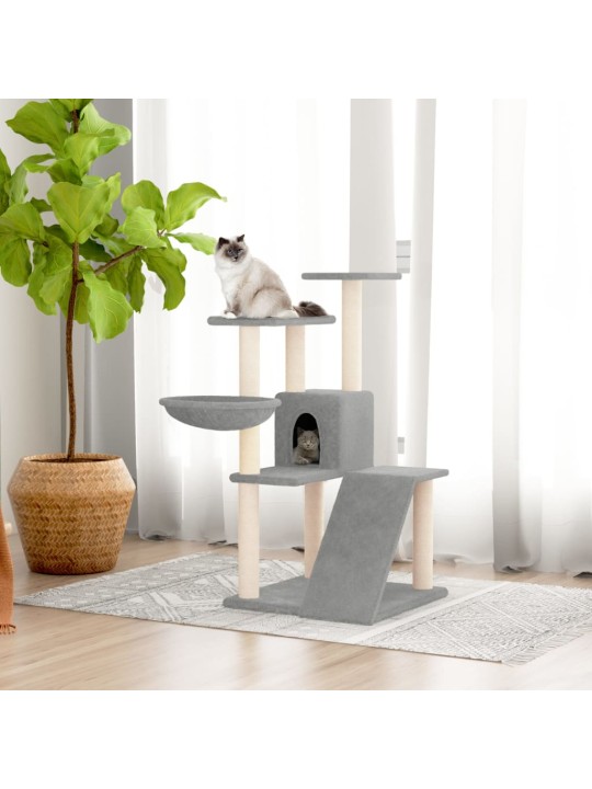 Škrabadlo pro kočky se sisalovými sloupky světle šedé 94 cm