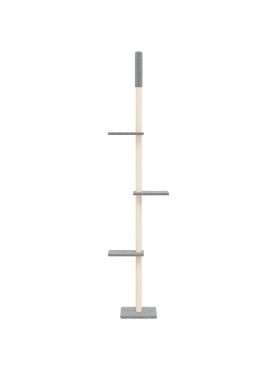 Kočičí strom ke stropu světle šedý 267,5–297,5 cm