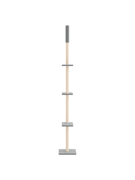 Kočičí strom ke stropu světle šedý 267,5–297,5 cm