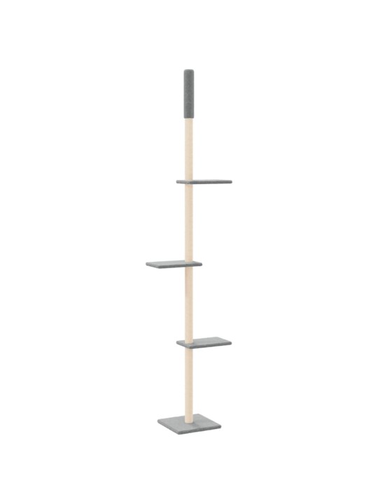 Kočičí strom ke stropu světle šedý 267,5–297,5 cm