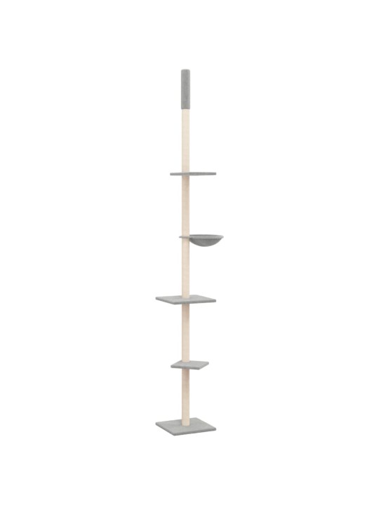 Kočičí strom ke stropu světle šedý 263,5–289,5 cm