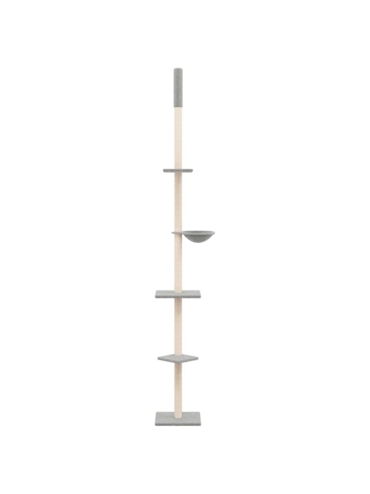 Kočičí strom ke stropu světle šedý 263,5–289,5 cm