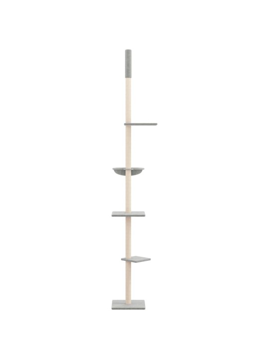 Kočičí strom ke stropu světle šedý 263,5–289,5 cm