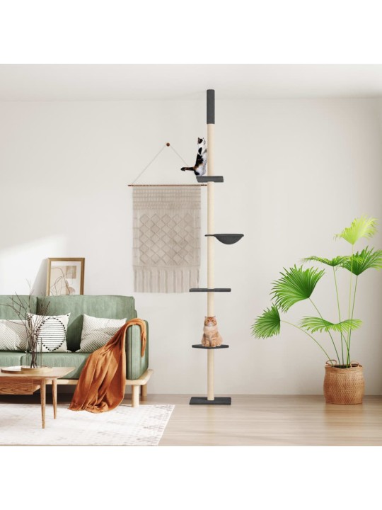 Kočičí strom ke stropu tmavě šedý 263,5–289,5 cm