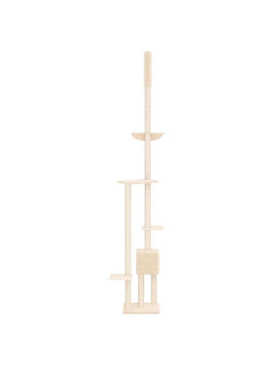 Kočičí strom ke stropu krémový 258,5–284,5 cm