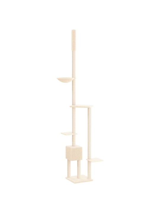 Kočičí strom ke stropu krémový 258,5–284,5 cm