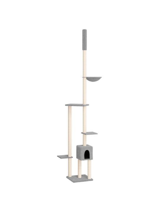 Kočičí strom ke stropu světle šedý 258,5–284,5 cm