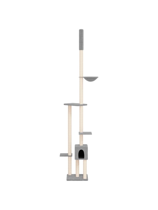 Kočičí strom ke stropu světle šedý 258,5–284,5 cm