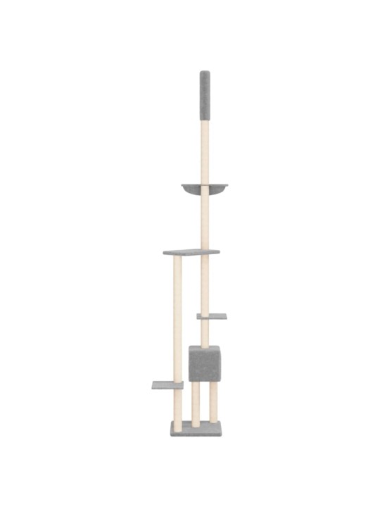 Kočičí strom ke stropu světle šedý 258,5–284,5 cm