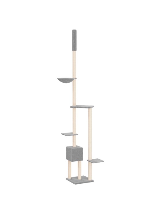 Kočičí strom ke stropu světle šedý 258,5–284,5 cm