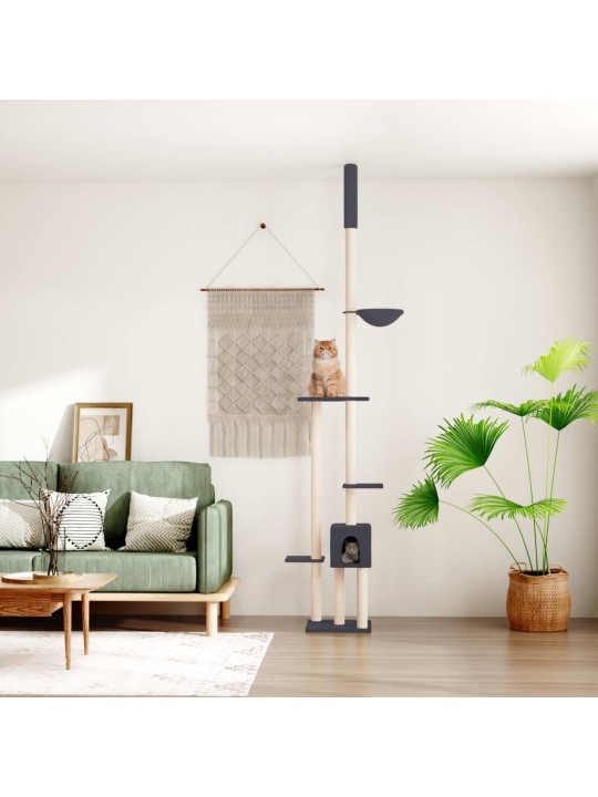 Kočičí strom ke stropu tmavě šedý 258,5–284,5 cm