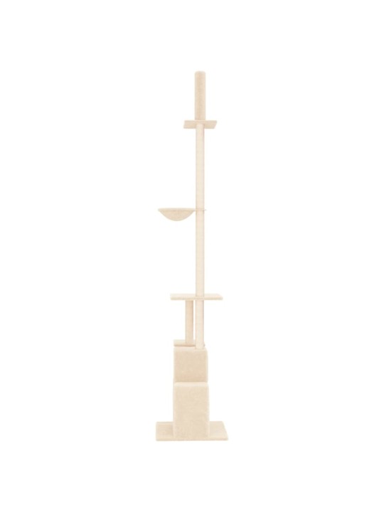 Kočičí strom ke stropu krémový 250,5–276,5 cm