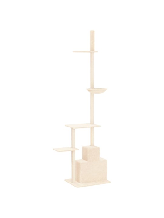 Kočičí strom ke stropu krémový 250,5–276,5 cm