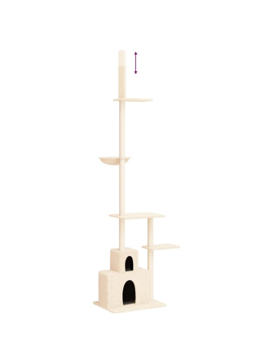 Kočičí strom ke stropu krémový 250,5–276,5 cm