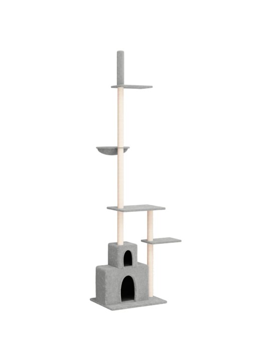 Kočičí strom ke stropu světle šedý 250,5–276,5 cm
