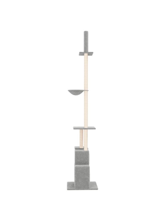 Kočičí strom ke stropu světle šedý 250,5–276,5 cm
