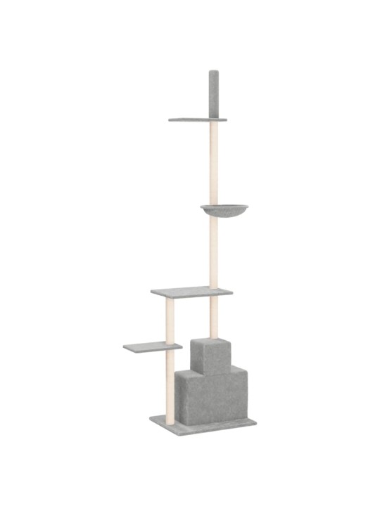 Kočičí strom ke stropu světle šedý 250,5–276,5 cm