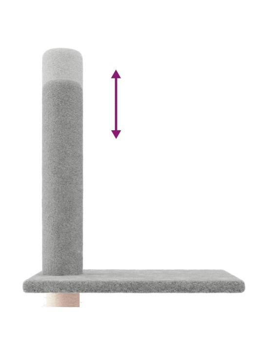Kočičí strom ke stropu světle šedý 250,5–276,5 cm