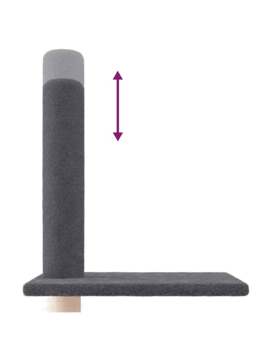 Kočičí strom ke stropu tmavě šedý 250,5–276,5 cm