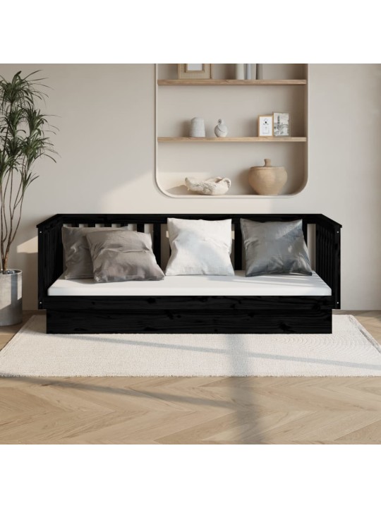 Válenda černá 80 x 200 cm masivní borové dřevo