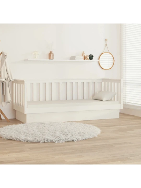 Válenda bez matrace bílá 75x190 cm masivní borovice