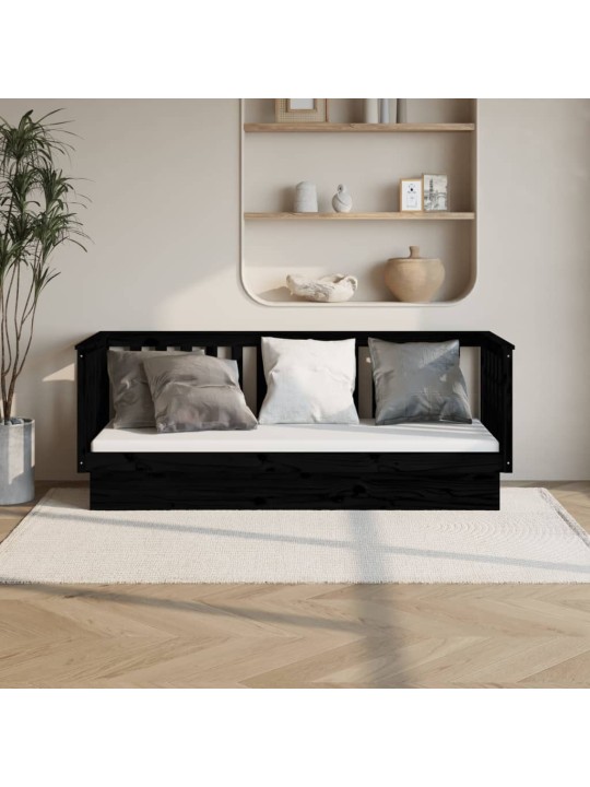 Válenda černá 75 x 190 cm masivní borové dřevo
