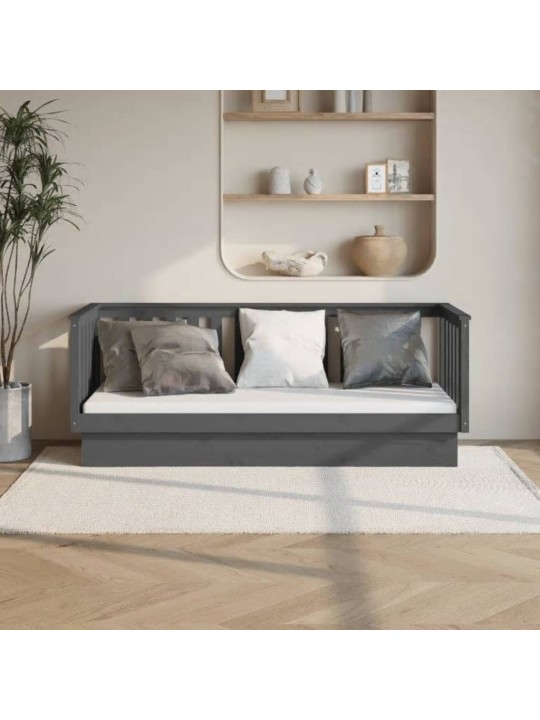 Válenda šedá 90 x 190 cm masivní borové dřevo