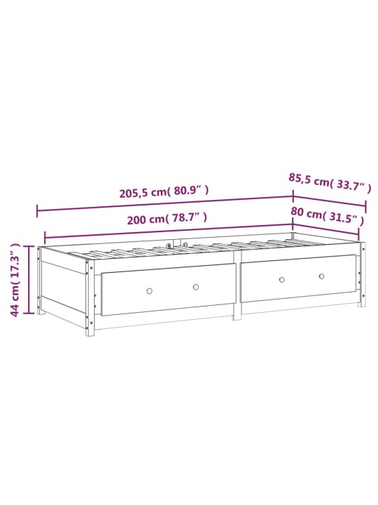 Válenda medově hnědá 80 x 200 cm masivní borové dřevo