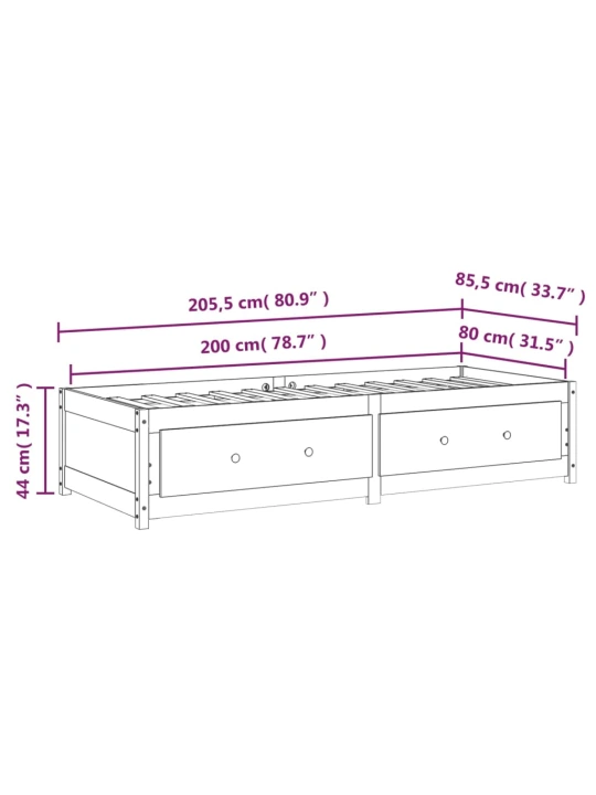Válenda medově hnědá 80 x 200 cm masivní borové dřevo