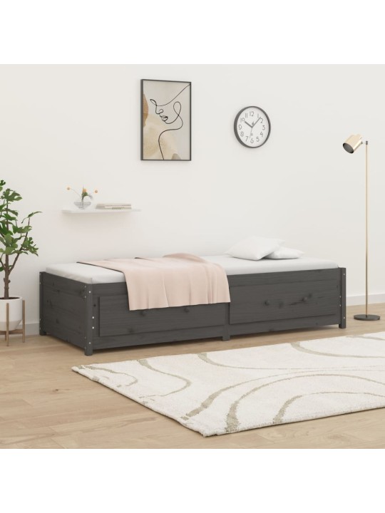 Válenda šedá 90 x 200 cm masivní borové dřevo