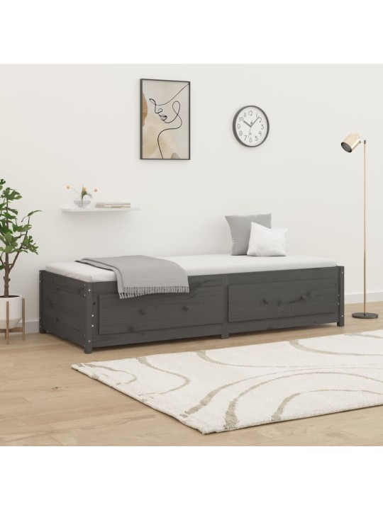 Válenda šedá 90 x 200 cm masivní borové dřevo