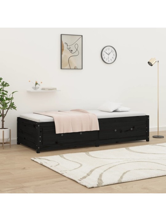 Válenda černá 75 x 190 cm Small Single masivní dřevo