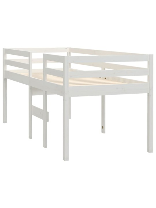 Patrová postel bílá 80 x 200 cm masivní borové dřevo