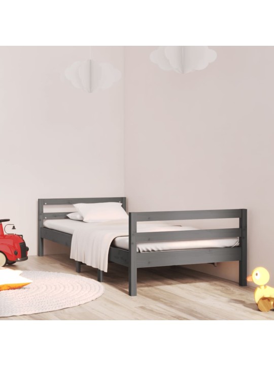 Rám postele šedý 90 x 200 cm masivní borovice